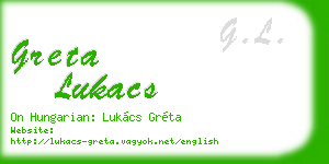 greta lukacs business card