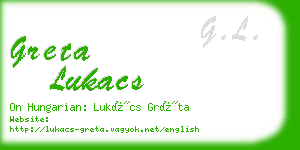 greta lukacs business card